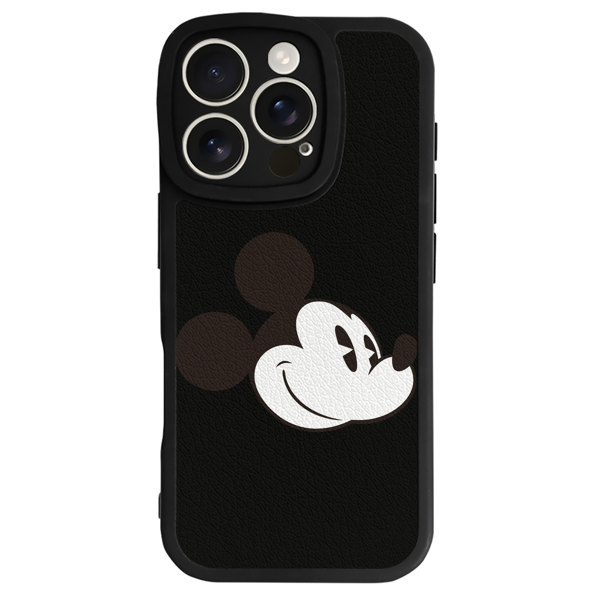 （画像用） ミッキーマウス Mickey Mouse 【iPhone 16シリーズ対応】シリコンスマホケース（レザー調） 材質：シリコン